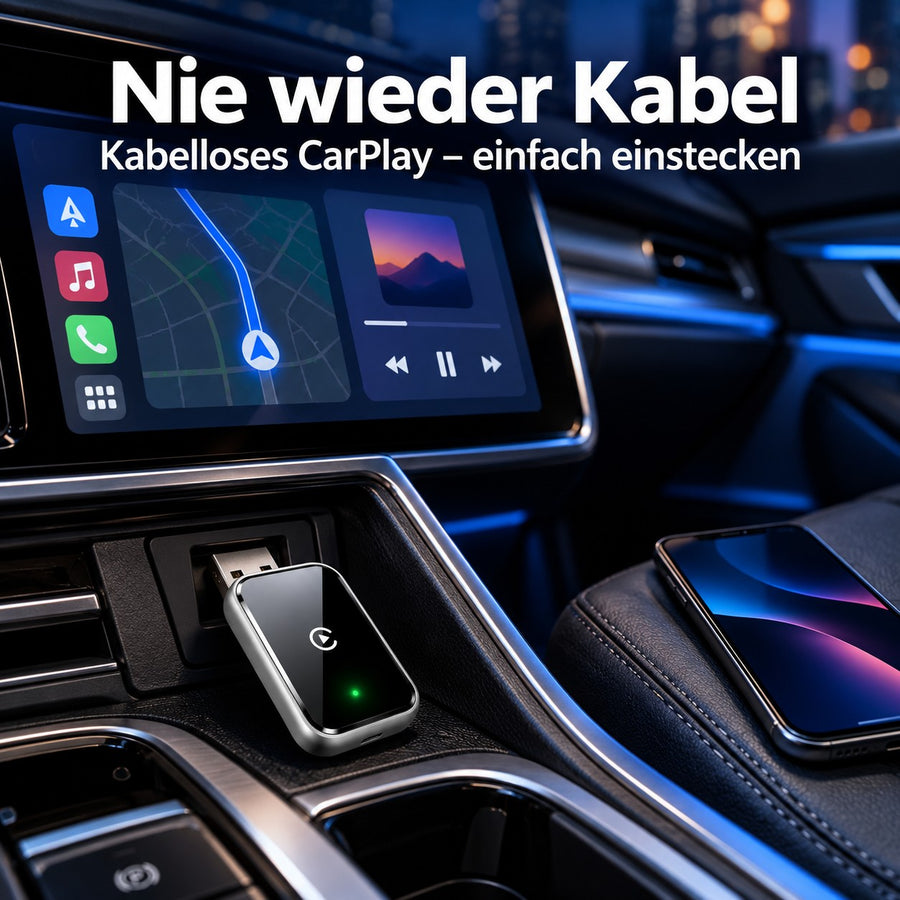 Kabelloser CarPlay Adapter in der Mittelkonsole