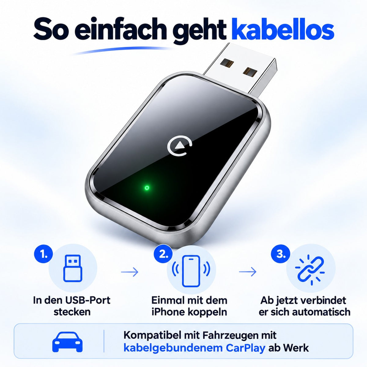 So einfach geht kabelloses CarPlay in 3 Schritten
