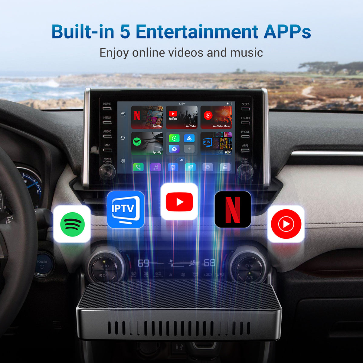 Streaming-Apps auf dem Fahrzeugdisplay