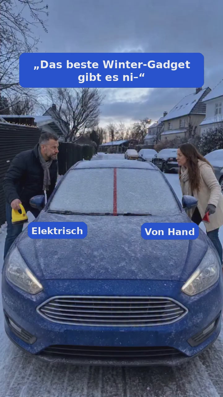 Elektrischer Eiskratzer im Einsatz – Vergleich mit Handschaber